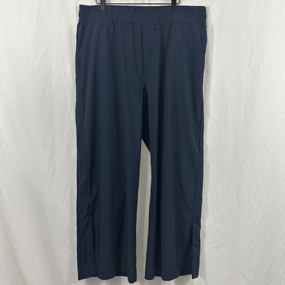 Old Navy High Waisted Navy Blue Stretch Tech Wide Leg Pants Womens Sz XXL Lounge